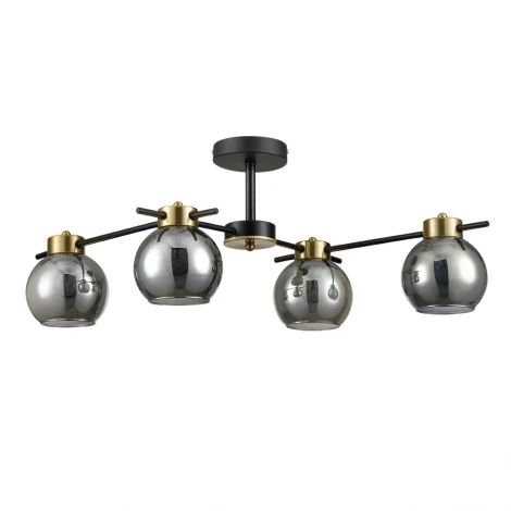 Потолочная люстра на штанге Lumion Emina 8059/4C черный, медь/дымчатый металл/стекло E27 4*60W 220V