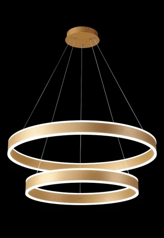 Подвесной светильник ярусный MUCHOS SP123W LED D600+800 GOLD Crystal Lux (220V, пульт управления, на тросе)