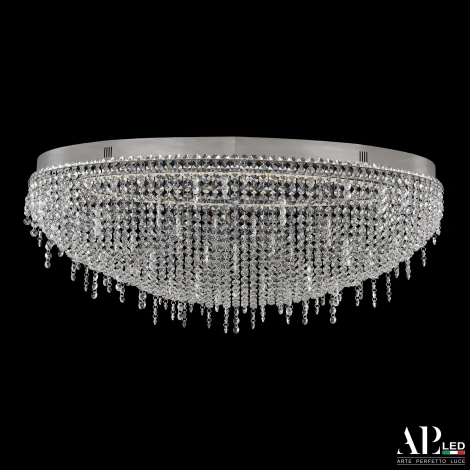 Потолочная люстра светодиодная APL LED Sicilia SH508.2.80.B.Ni.4000 (220V, хрусталь, круглые)