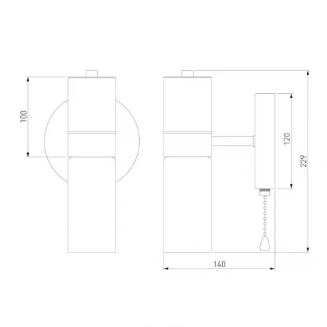 Бра Eurosvet Tesoro 70125/1 черный (220V, выключатель)