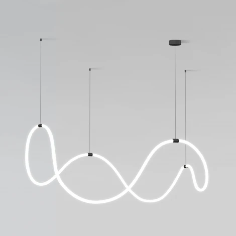 Подвесной светильник с гибким неоном Eurosvet Full light 90288/1 черный (регулировка яркости, LED, 220V, пульт управления, на тросе)