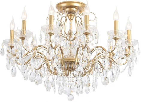 Потолочная люстра на штанге Crystal Lux MONTANA PL12 (220V, подвески, подсвечник, свеча)