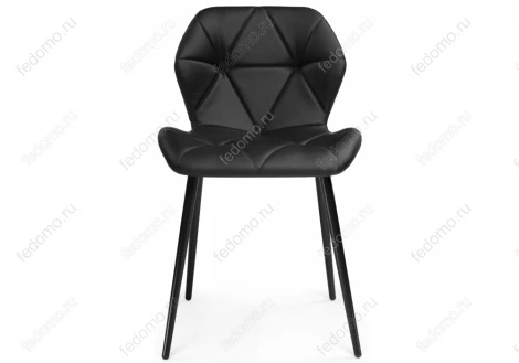 Стул Woodville на металлокаркасе Вальд экокожа черный / черный глянец 464190