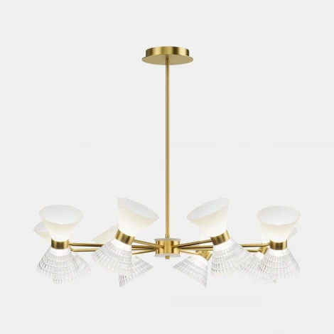 Потолочная люстра на штанге ST Luce SL2004 SL2004.303.16 латунь/прозрачный, белый, латунь G9 LED 16*5W (220V)