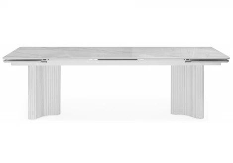 Кухонный стол Woodville Мален 240x110 белый мрамор / белый