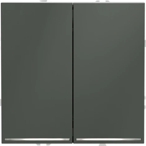 Проходной переключатель двухклавишный с подсветкой (титан) Voltum S70 VLS020406