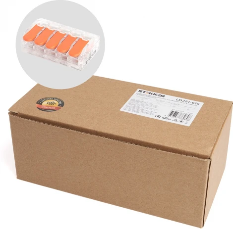 Клемма пружинная 5-и проводная Stekker 39865