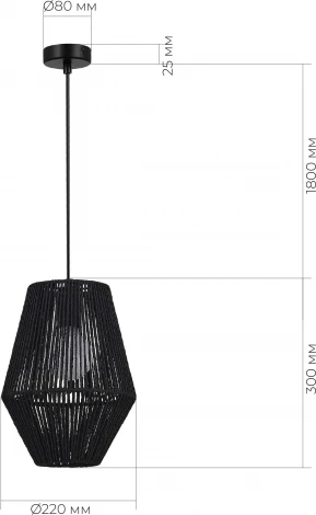 Подвесной светильник Evoluce Ettan SLE6025-413-01 черный/черный E27 1*40W (220V, на проводе, круглые)