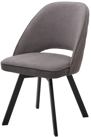 Стул DUNA 360 град. поворот. B28 Темно-серый, велюр / черный каркас, М-City