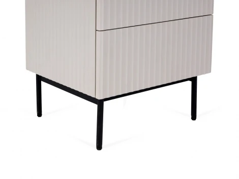 Тумба прикроватная Mikko ОГОГО Обстановочка! (МДФ,Шпон/Бежевый,Черный) арт.895891