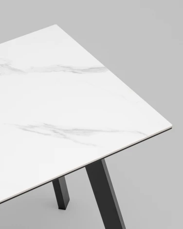 Стол Райли нераскладной 100*70*75 см столешница МДФ керамика Snow white матовый Stool Group УТ000042286