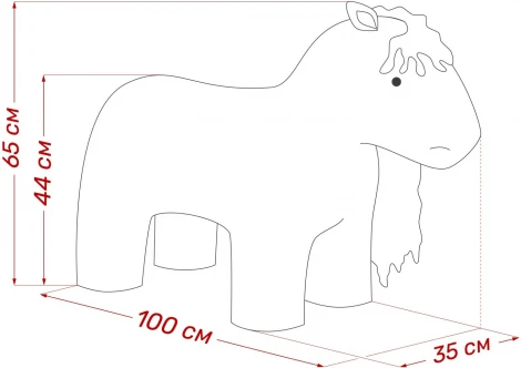 Пуф Leset Horse (Фанера,ДСП,Велюр/Бежевый) арт.4687206423176