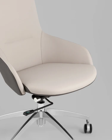 Кресло руководителя TopChairs Soulo светло-серый, серый арт.УТ000039418