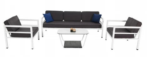 Лаунж-зона из алюминия со столиком из HPL 5-местная 4SIS Эстелья Indoor-4SiS-2412