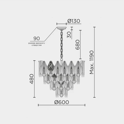 Подвесная люстра хрустальная Modelux ML.6228.600 GD