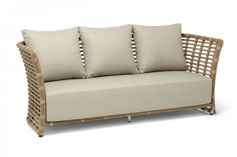 "Валенсия" диван из искусственного ротанга трехместный, цвет соломенный 4SIS арт.УТ-00009376