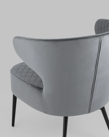 Кресло Stool Group лаунж Royal велюр тёмно-серый УТ000035298