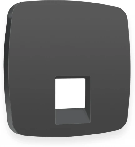 Лицевая панель Ambrella Volt OMEGA (Графит Мягкое касание) для компьютерной/телефонной розетки RJ-45/RJ-11 QUANT OP9120