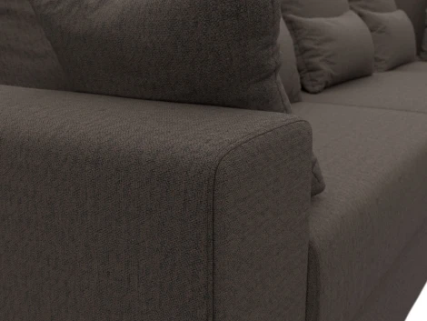 Диван угловой Майами Long правый угол (Коричневый/Рогожка) Лига Диванов арт.122906