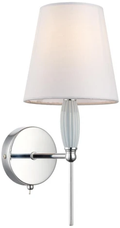 Бра с выключателем Lumion Karmen 8279/1W хром/серый, металл/керамика/текстиль Е14 1*40W 220V