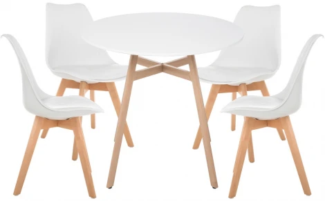 Обеденная группа Woodville Номиа 80 white / wood 527487