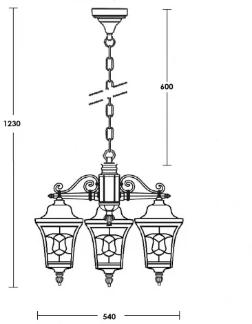 Уличный светильник подвесной VENECIA 2L 91870L/3 Bl Oasis Light (220V, на цепи, фонарь, IP44)