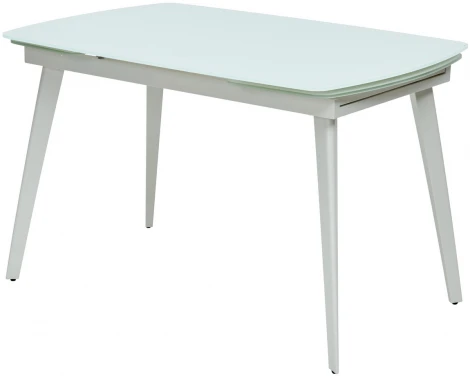 Стеклянный стол M-City ELIOT 120 FROSTED SUPER WHITE белое матовое стекло/ белый каркас