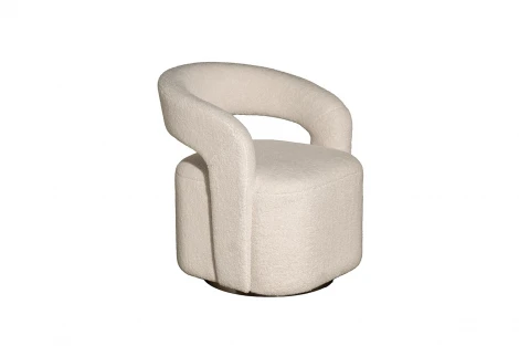 76AR-73960 Кресло поворотное Тедди (Teddy) белое 65*70*75см Garda Decor
