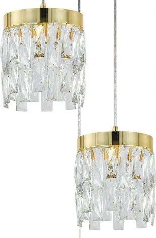 Подвесной светильник (12029/3P Gold) Indigo Anna V000495 (220V, хрусталь, на проводе)