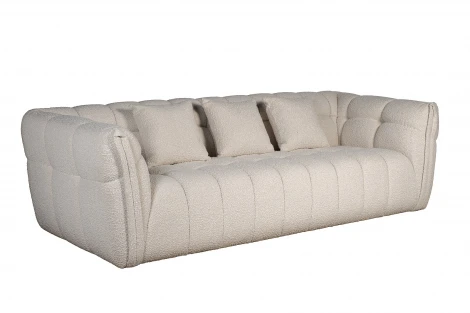 ZW-26803 Диван Prato трехместный букле белый 249*106*74см Garda Decor