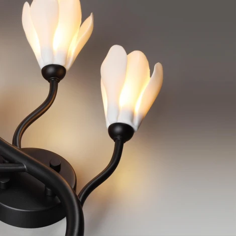 Бра Odeon Light Gardi 5090/5W черный матовый/белый/фарфор G4 LED 5*5W (220V, цветы)