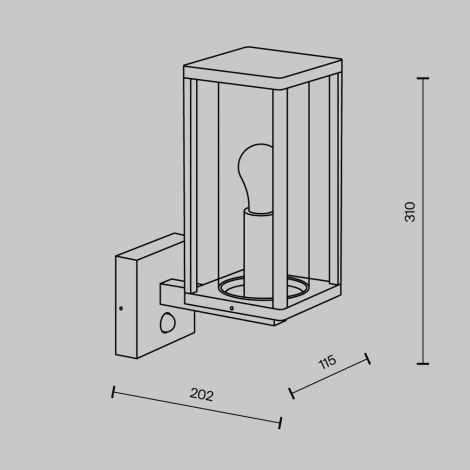 Настенный уличный светильник Maytoni Cell O452WL-01GFSR (220V, датчик движения, IP65)
