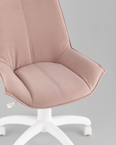 Кресло офисное Осло велюр пыльно-розовый, пластик белый TopChairs УТ000043348