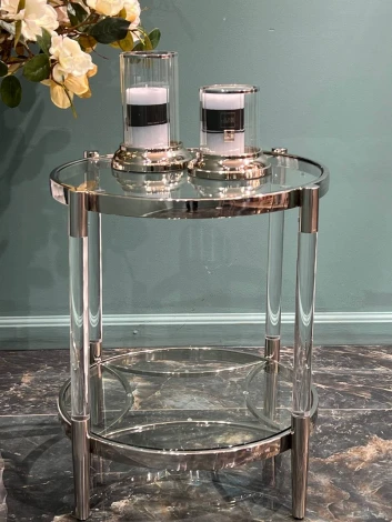 Стол журнальный IST-CASA Корни MH1797ET, 51х51х55, серебро