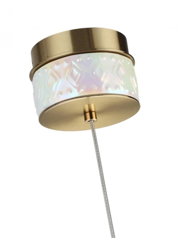 Подвесной светильник светодиодный Odeon Light Lulu 5454/5L светлая бронза/жемчужный/металл/керамика/акрил LED 5W 3000K