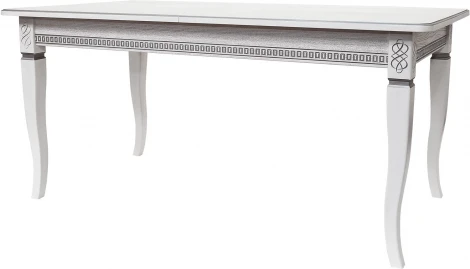 Стол обеденный Фидея 3 белый/серебро 120/160*70 Mebelik арт.005483