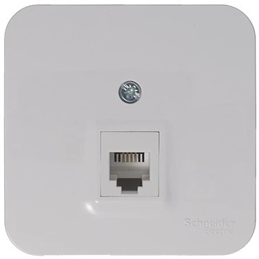 Телефонная розетка накладная RJ-11 (белый) Systeme Electric Blanca BLNIA011001
