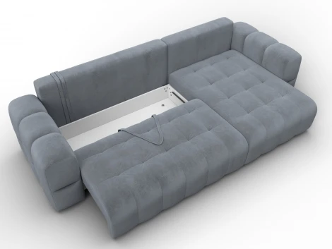 Диван угловой Лига-110 НПБ угол универсальный (ДВП,ДСП,ЛДСП,Брус,Фанера,Велюр/Серый) Лига Диванов 136537