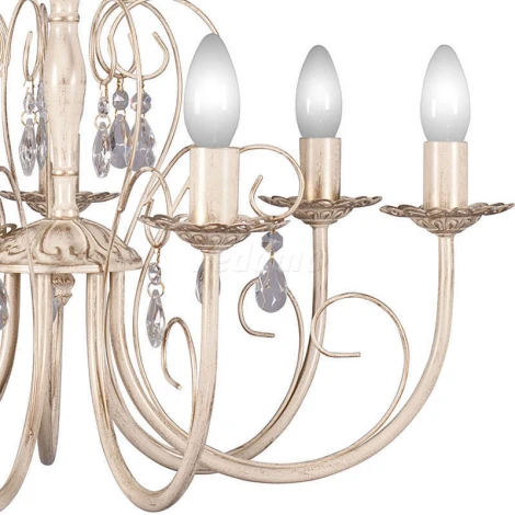 Люстра потолочная Day&Night, 7 ламп, бежевый с золотом и прозрачным