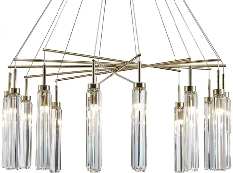 Подвесной светильник Newport 4520 4524+10/S gold (220V, хрусталь, на проводе)