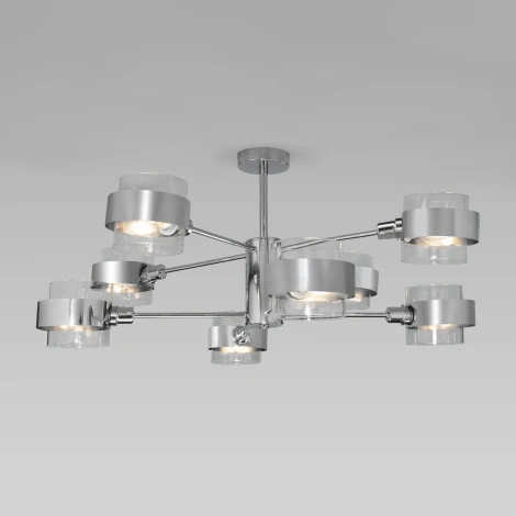 Умная потолочная люстра на штанге Eurosvet Arcada 70127/8 хром (220V)