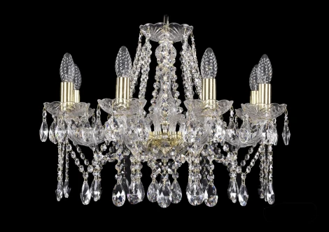 Подвесная люстра Bohemia 1413 1413/8/200/G (220V, хрусталь, на цепи, подсвечник, свеча)