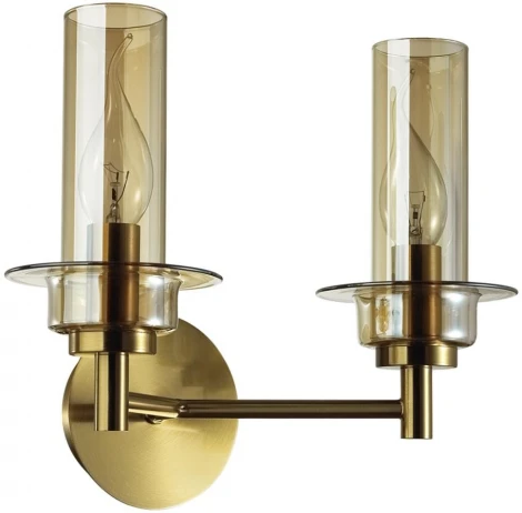 Бра Lumion Madonna 6554/2W бронза/коньячный/металл/стекло E14 2*40W 220V