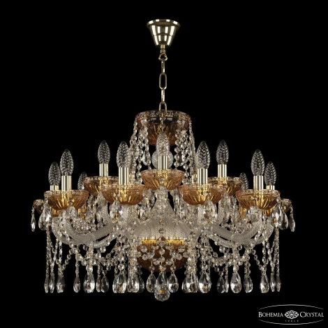 Подвесная люстра Bohemia 5413 5413/10+5/240 G Amber/M-1G