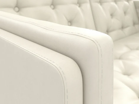 Диван Arsko Айверс М беленый дуб белый кожзам