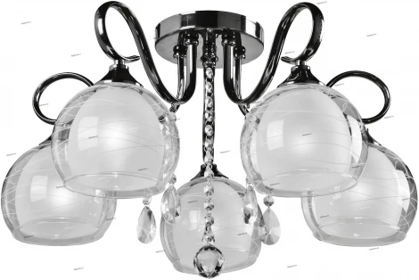 Потолочная люстра IDLamp Merinella 877/5PF-Darkchrome