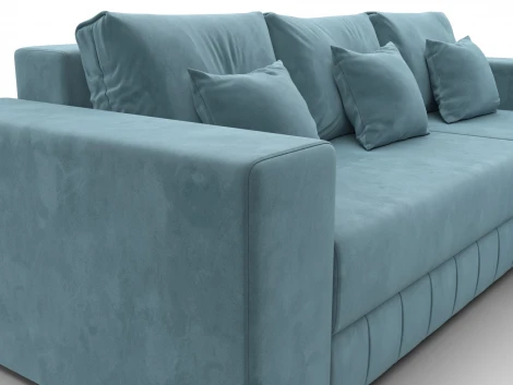 Диван угловой Лига-076 угол универсальный (ДСП/Пластик/Велюр/Бирюзовый) Лига Диванов 129841