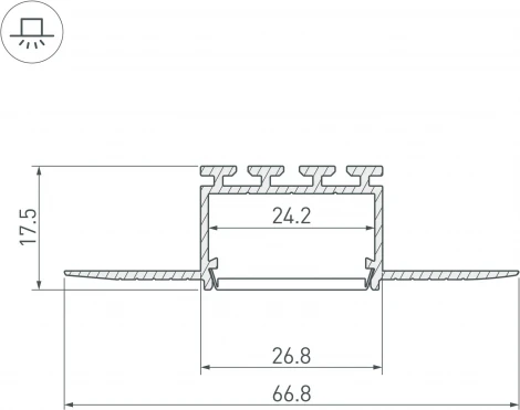 Профиль PLS-F-HIDE-3000 (Arlight, Алюминий) 044849
