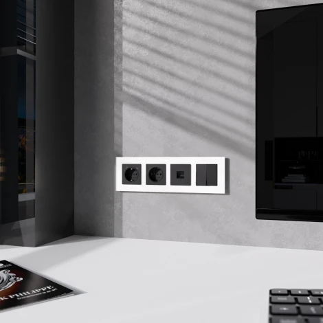 Рамка на 4 поста (белый софт) Werkel W0042961 (a062797)