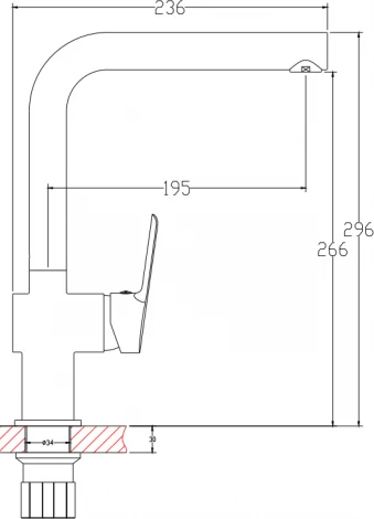 Смеситель Agger Strong A1400100 для кухонной мойки